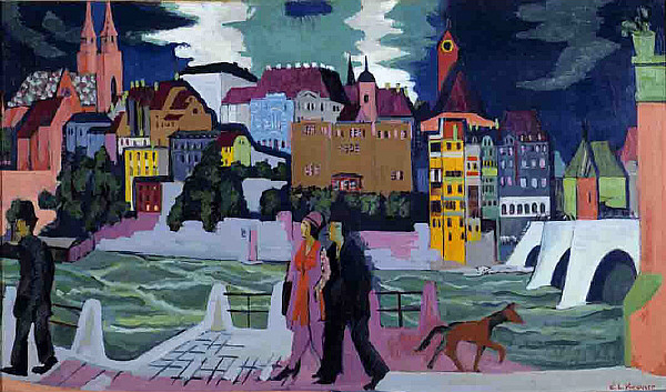 "Вид Базеля и Рейна", картина Эрнста Людвига Кирхнера