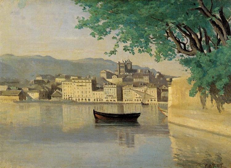 "Женева. Вид части города", картина Жана Коро